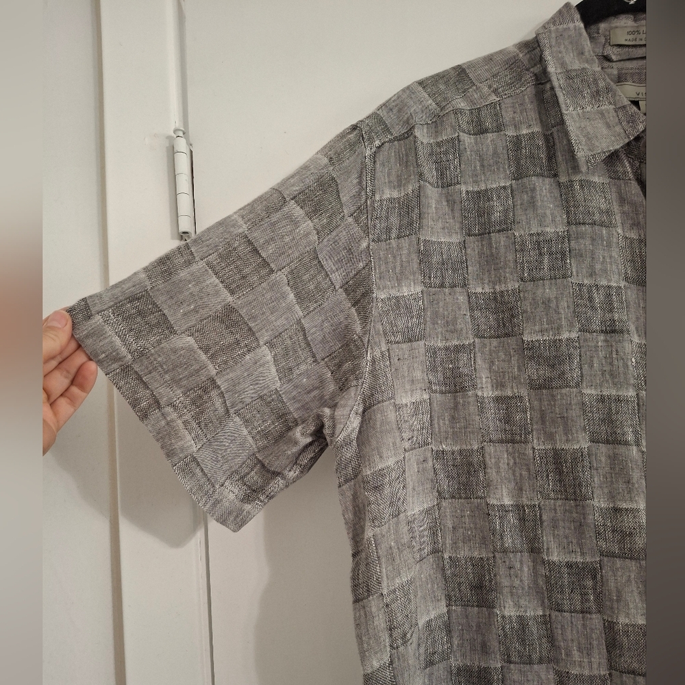 Visitor Mens 100% Linen Button Down Shirt - Picture 3 of 9